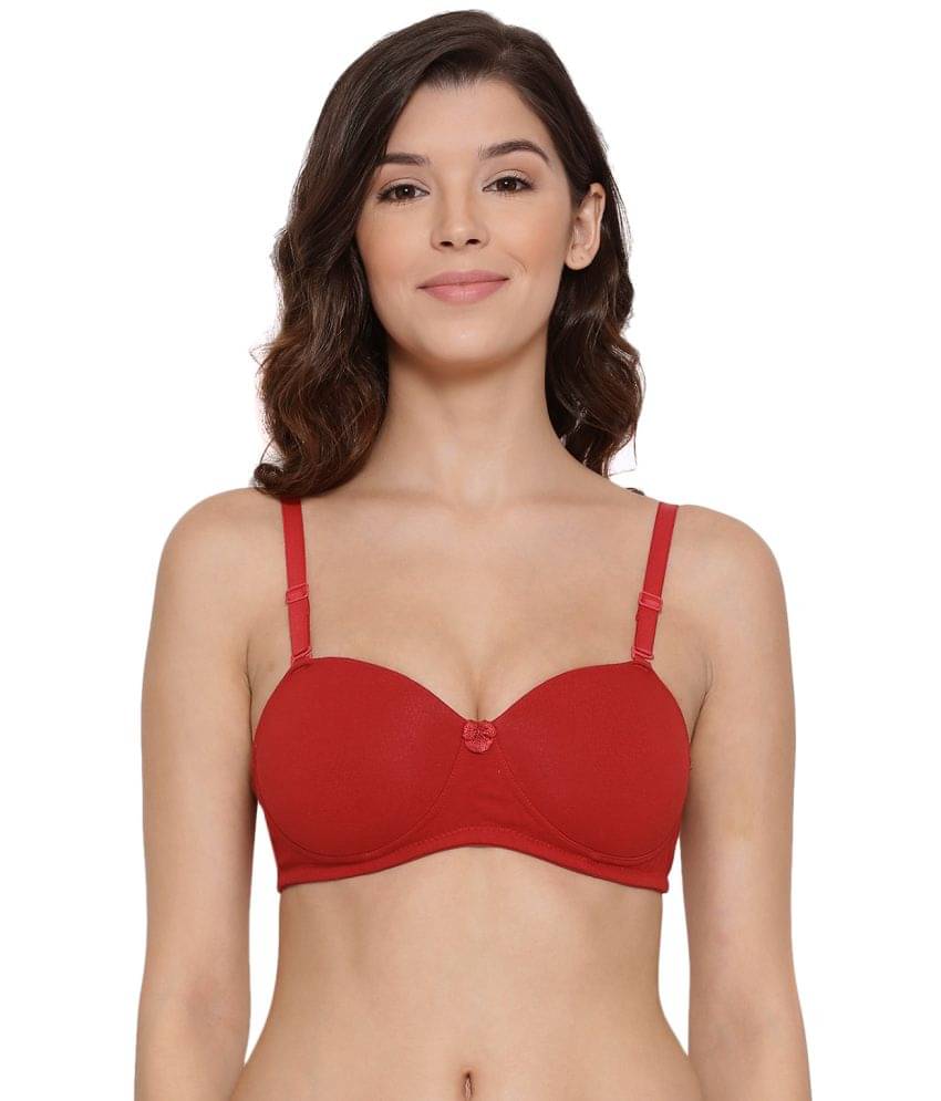 Lux Lyra - Red Cotton Heavily Padded Women's Push Up Bra ( Pack of 1 ) Lux Lyra - Red Cotton Heavily Padded Women's Push Up Bra ( Pack of 1 )