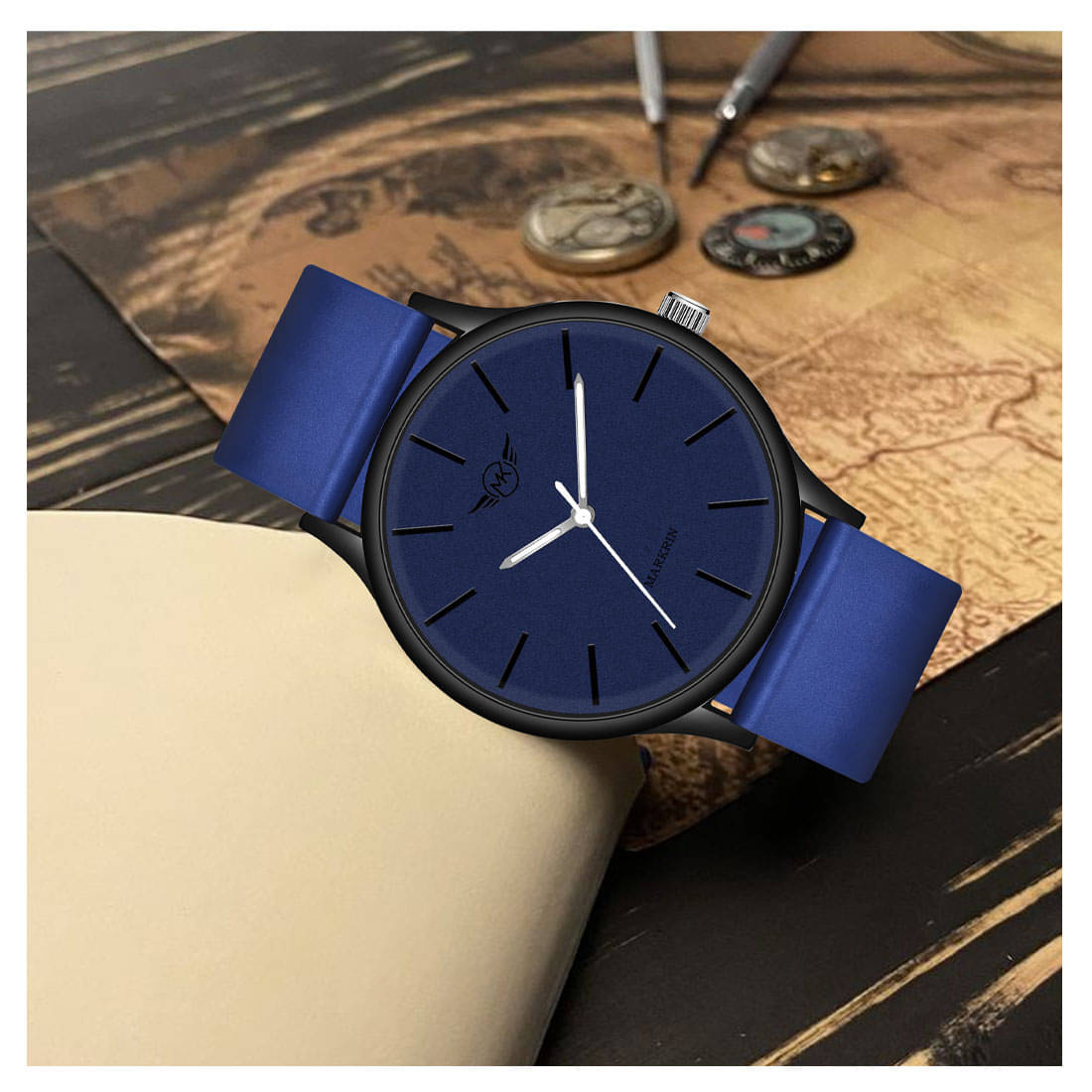     			MARKRIN Blue Silicon Analog Men's Watch