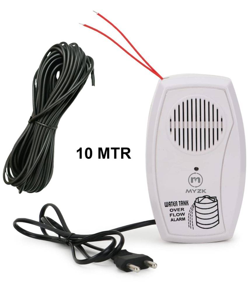 MYZK Water Tank Overflow Alarm/Bell to Save Water with High Quality Overflow Voice Sound & 10mtr Connecting Wire (White, Sensor Security System) MYZK Water Tank Overflow Alarm/Bell to Save Water with High Quality Overflow Voice Sound & 10mtr Connecting Wire (White, Sensor Security System)