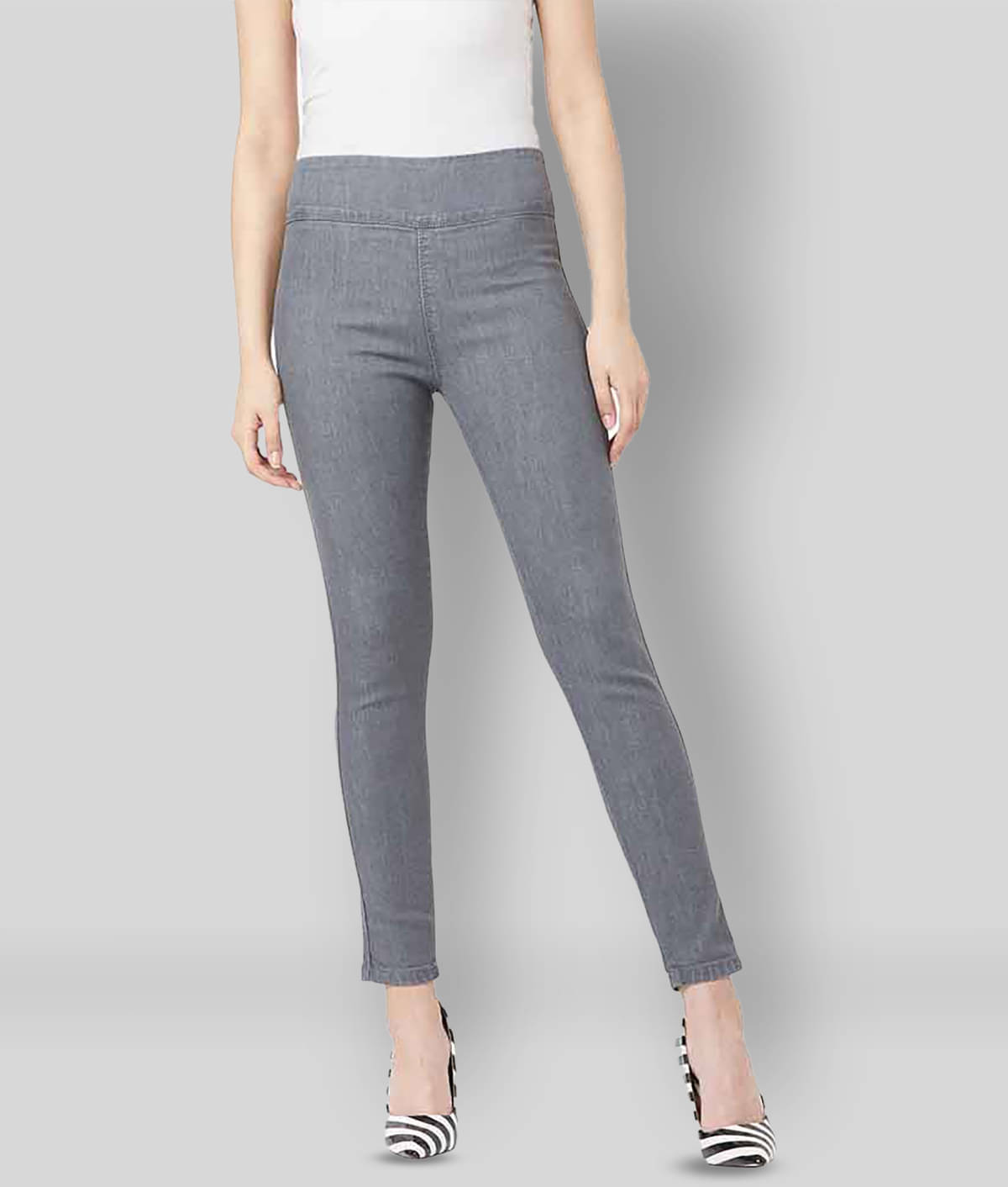     			Miss Chase - Dark Grey Denim Women's Jeggings ( Pack of 1 )
