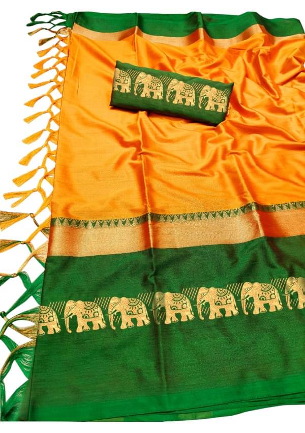 Mysstre Cotton Silk Embellished Saree With Unstitched Blouse Piece ( Yellow ) Mysstre Cotton Silk Embellished Saree With Unstitched Blouse Piece ( Yellow )