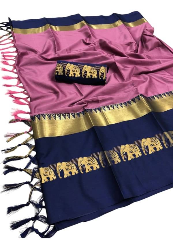 Mysstre Cotton Silk Embellished Saree With Unstitched Blouse Piece ( Peach ) Mysstre Cotton Silk Embellished Saree With Unstitched Blouse Piece ( Peach )