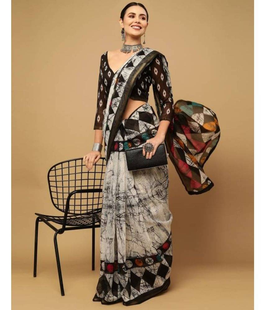     			Nandini Creation Cotton Printed Saree With Unstitched Blouse Piece ( Multicolor )