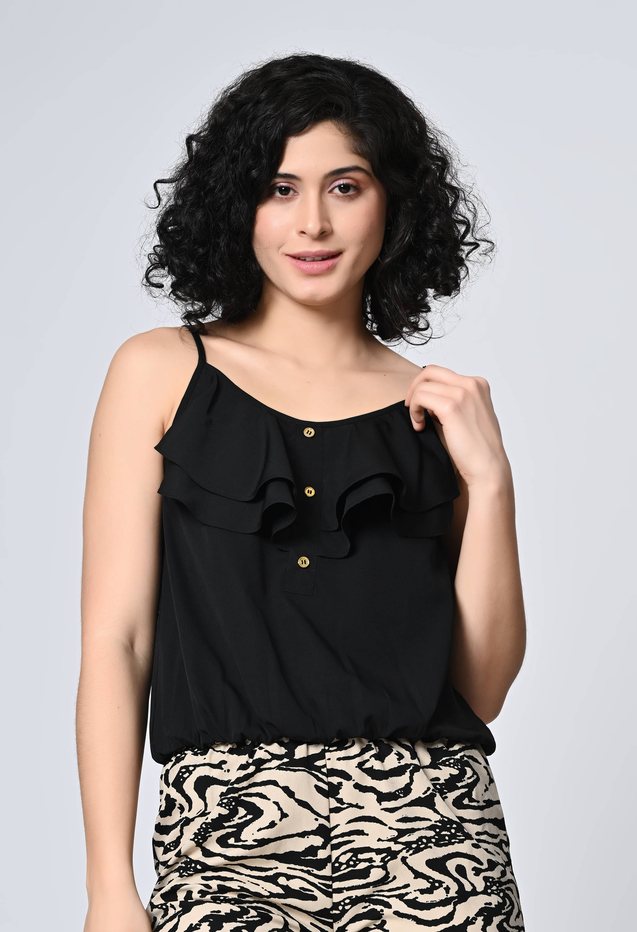 OTIRA Women's Crepe Regular Top ( Black ) OTIRA Women's Crepe Regular Top ( Black )