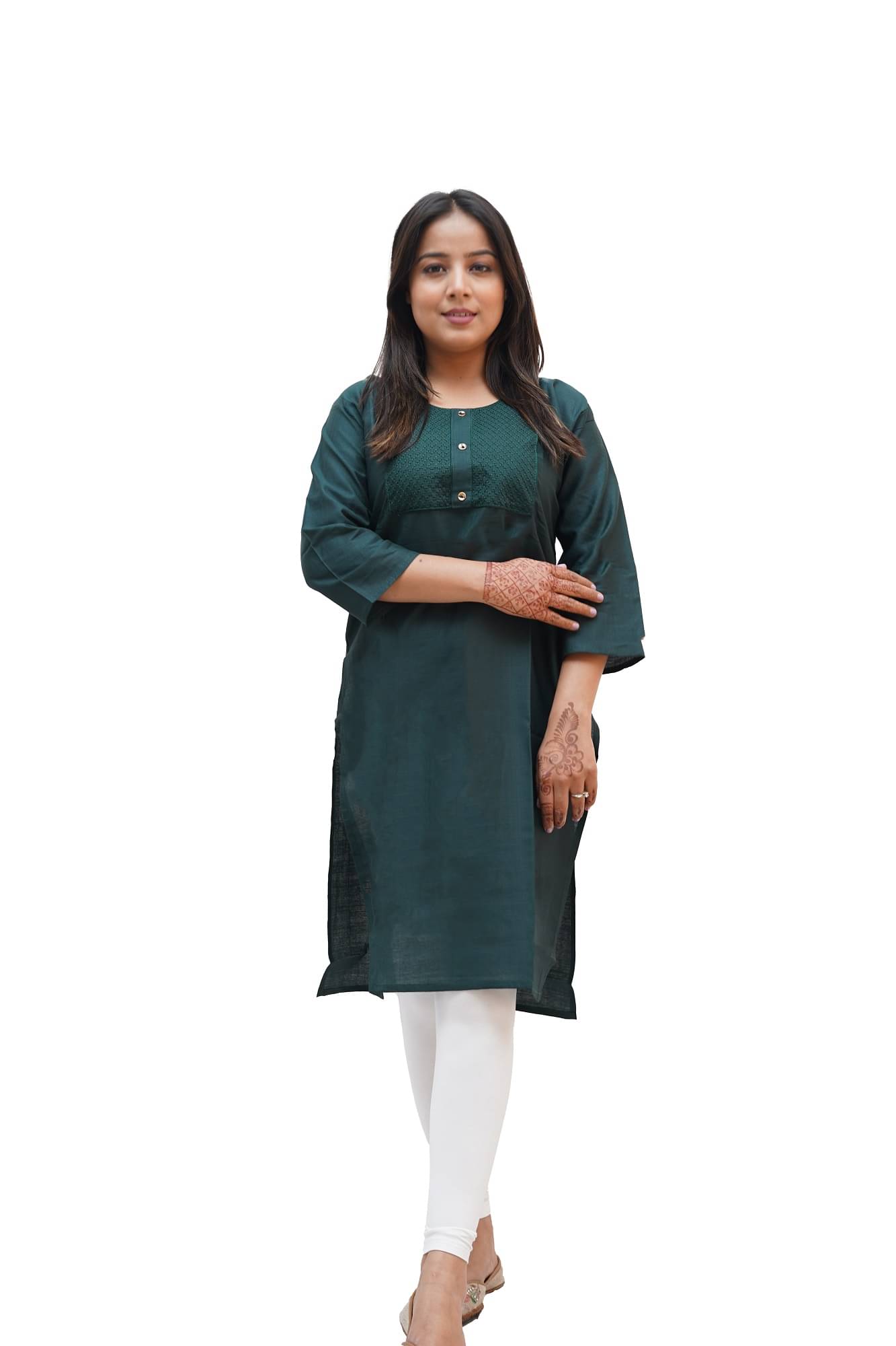 PickALook Pack of 1 Rayon Embroidered Straight Women's Kurti - ( Green ) PickALook Pack of 1 Rayon Embroidered Straight Women's Kurti - ( Green )