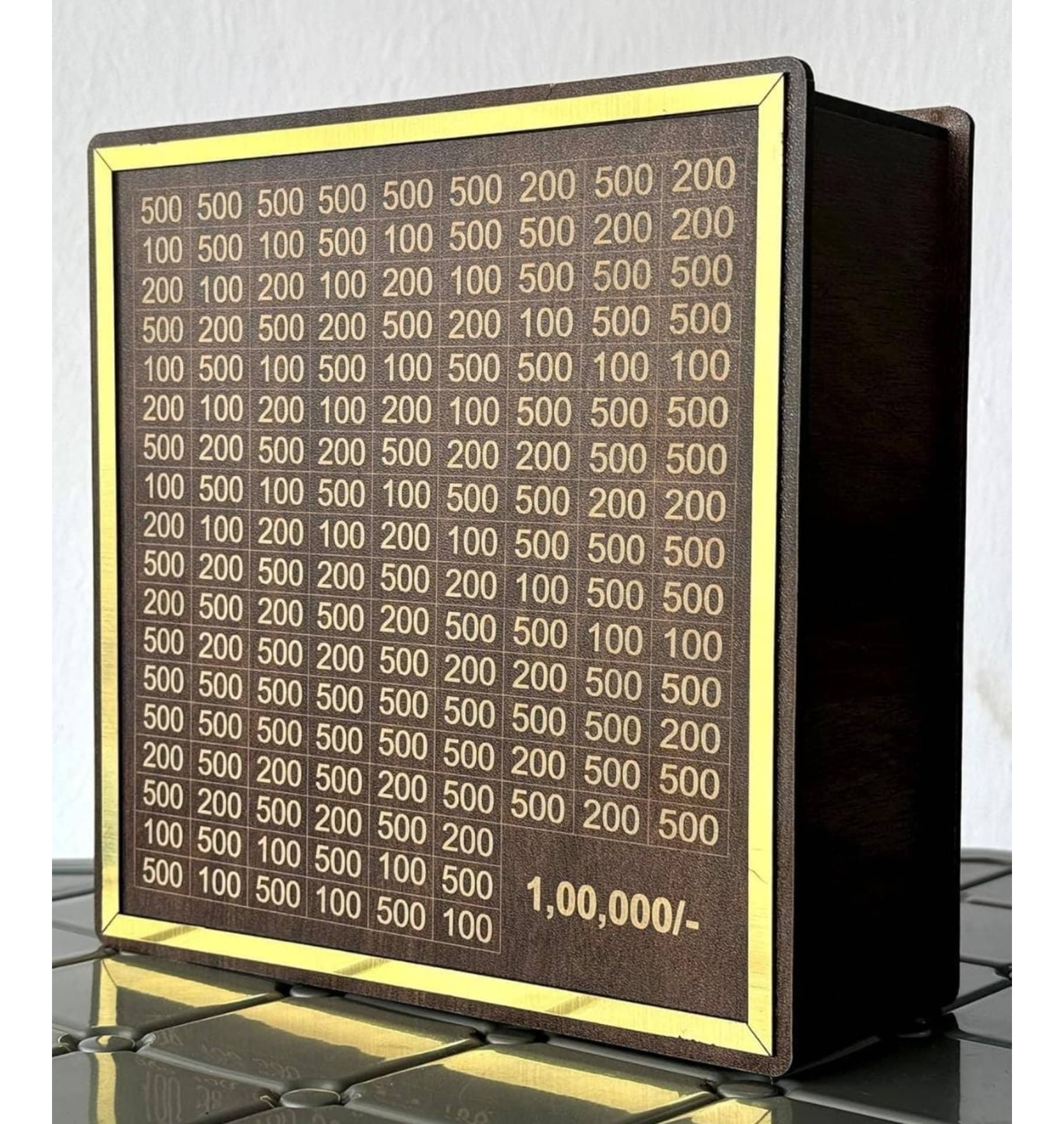     			QitmirMKT 100000 Saving Bank for Kids, Wooden Piggy Bank, Money Saving Bank