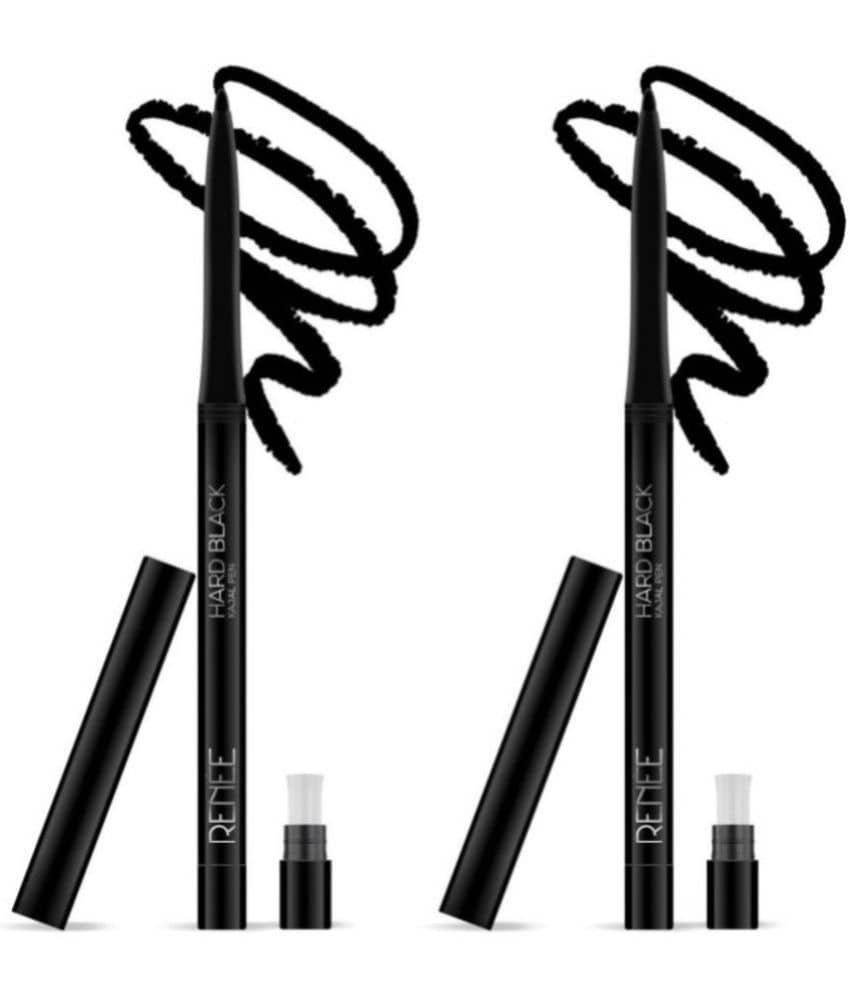 RENEE Hard Black Kajal Pen with Sharpener, 24H Stay, Matte Finish Pack of 2 (Black,0.35g) - Makeup - Eyes | Buy online on ZillyBuy