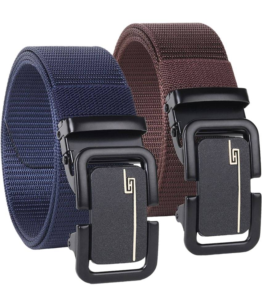     			SILKSHOPPING - Multicolor Nylon Men's Casual Belt ( Pack of 2 )