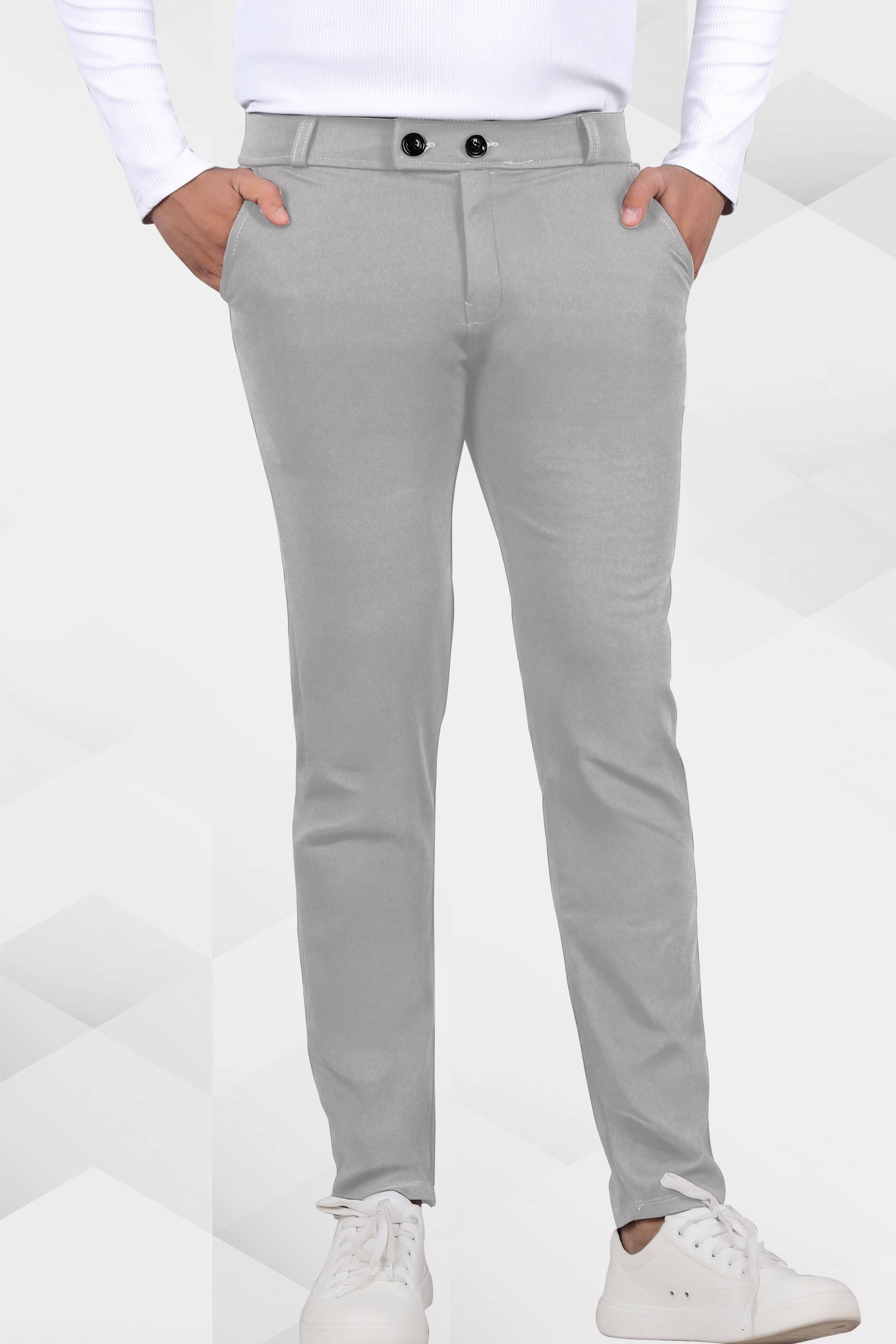     			Septem Regular Flat Men's Formal Trouser - Light Grey ( Pack of 1 )