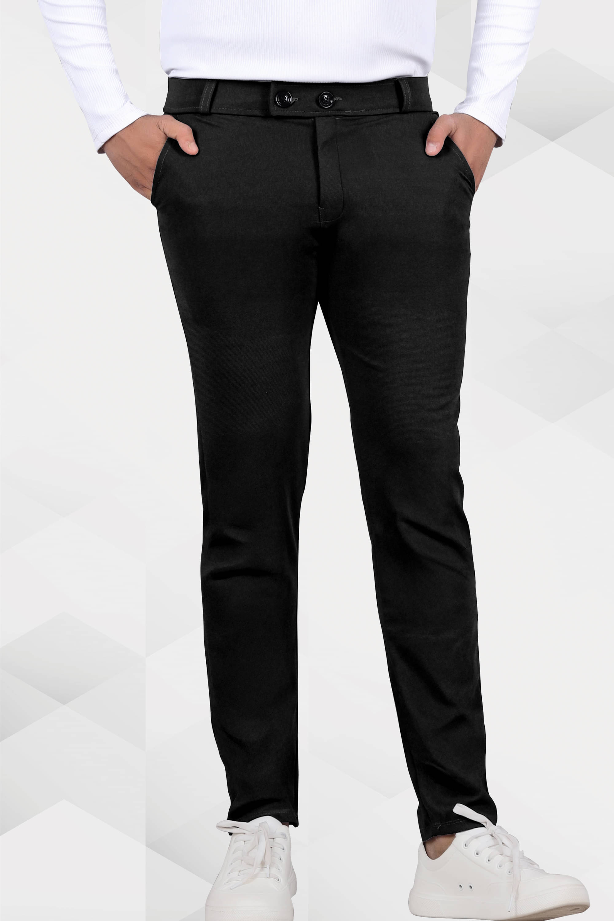     			Septem Regular Flat Men's Formal Trouser - Black ( Pack of 1 )