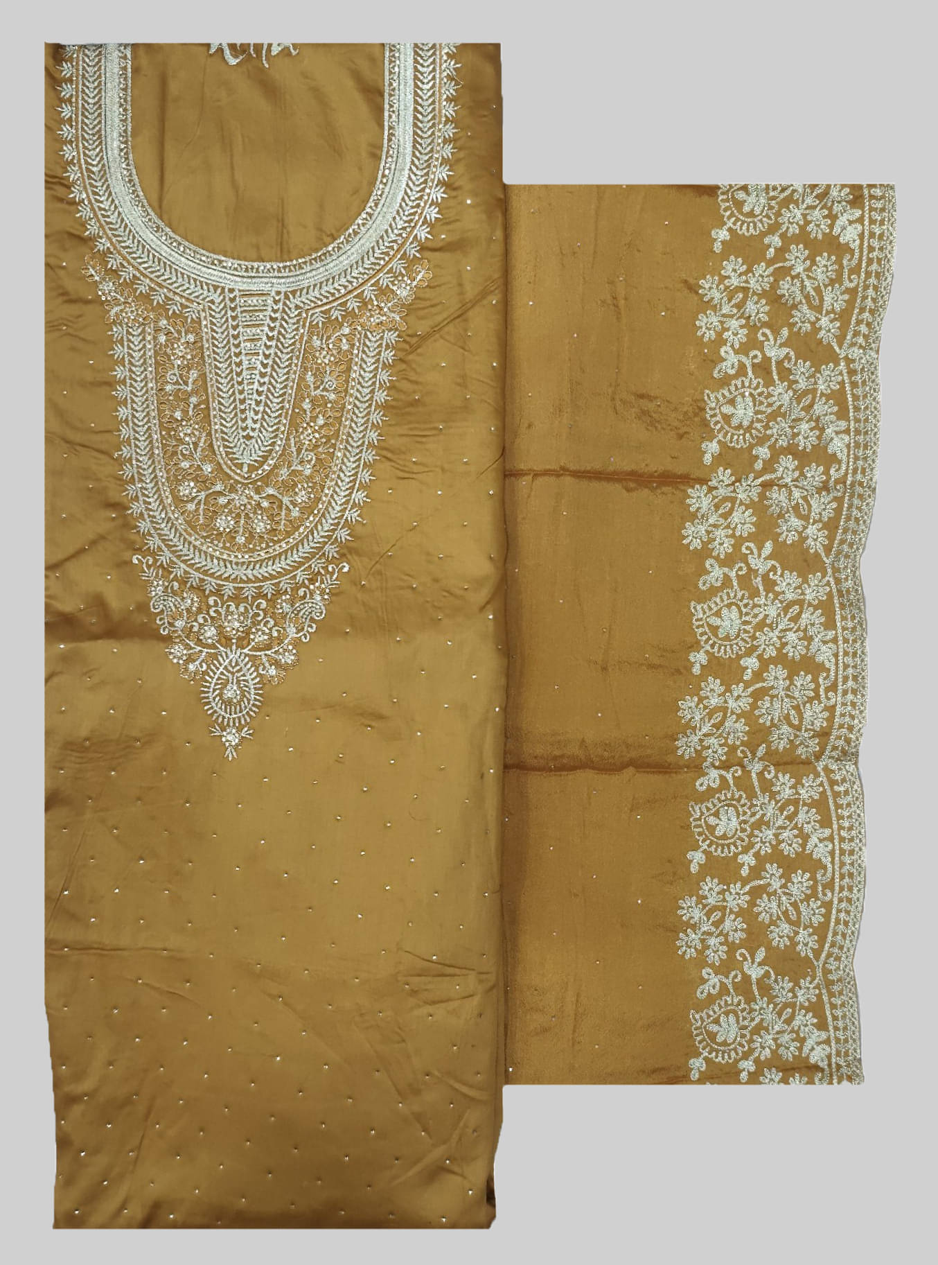 Soul Essence Unstitched Cotton Embroidered Dress Material - Yellow ( Pack of 1 ) Soul Essence Unstitched Cotton Embroidered Dress Material - Yellow ( Pack of 1 )