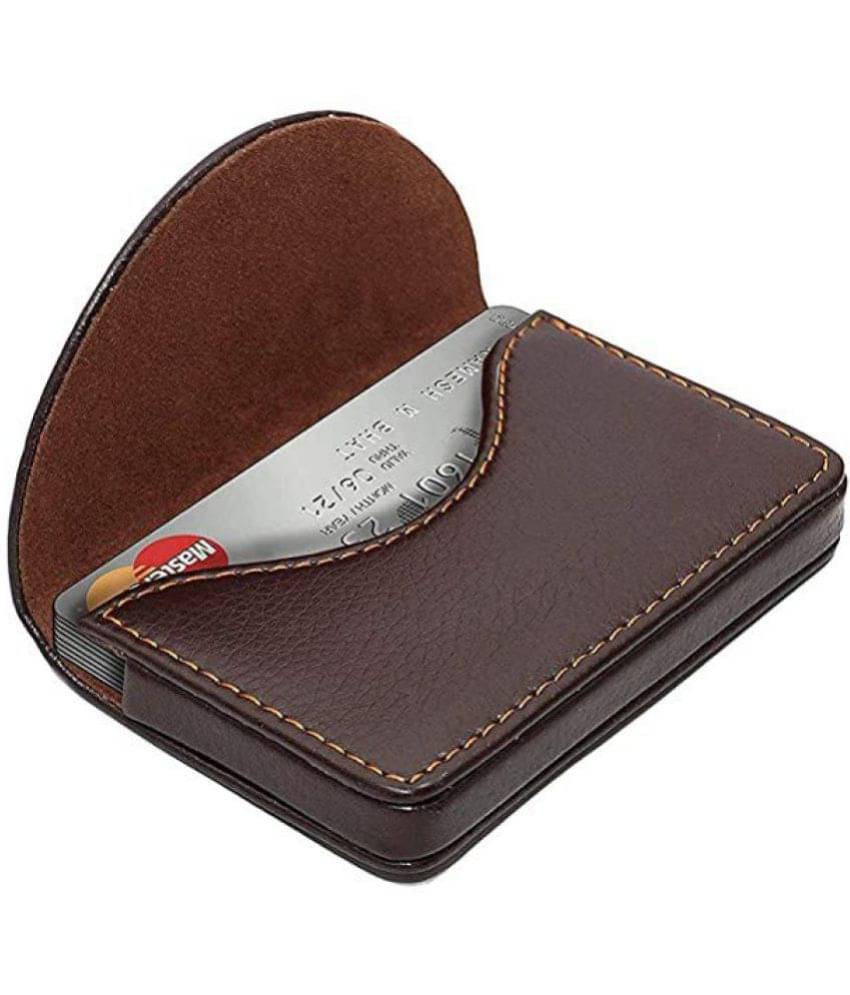     			Stitched PU Leather ATM Credit Debit Business ID memory Card Holder Wallet for M - PU Leather Card Holder ( Pack 1 )
