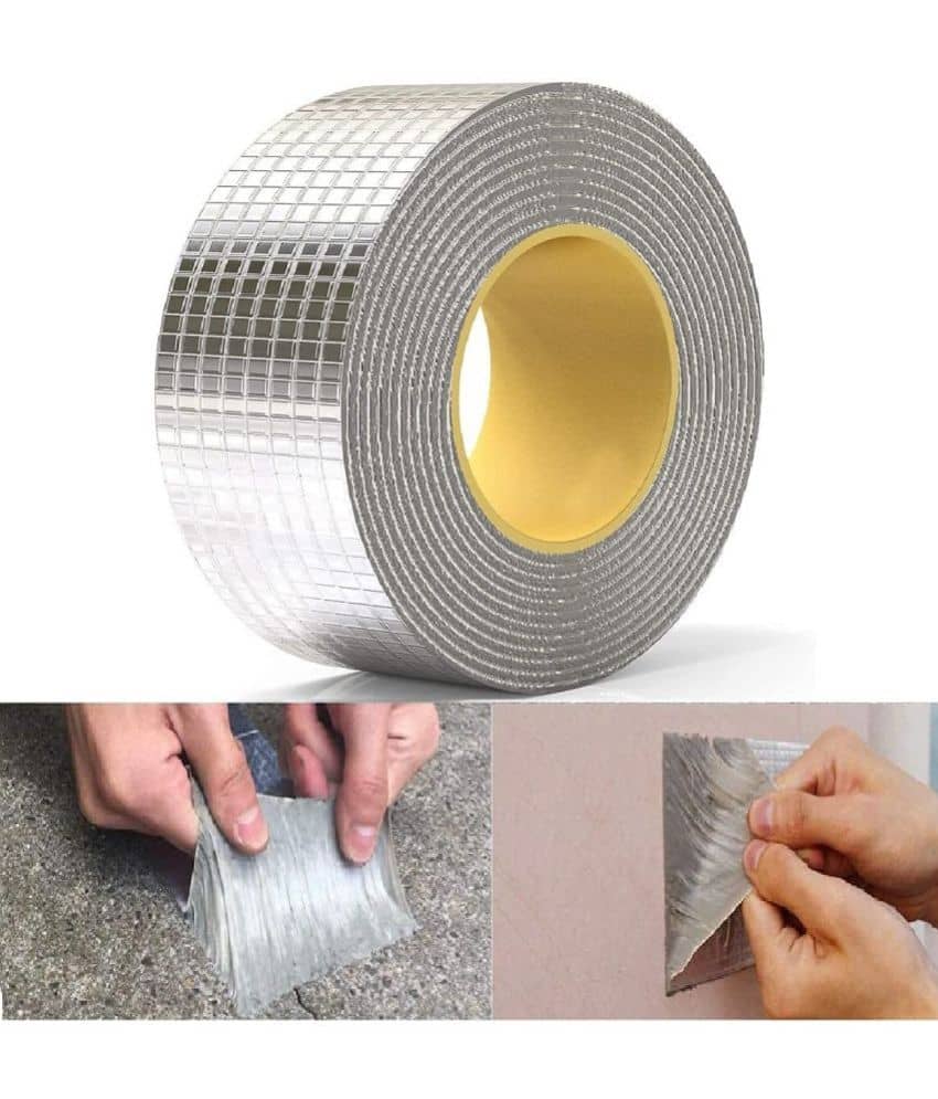 Super Strong Adhesive Waterproof Permanent Repair Aluminum Butyl Tape Rubber Foil Suitable for Roof Leak, Surface Crack, Window Sill Gap, Pipe Rupture, Sealing, Home (5 METER)