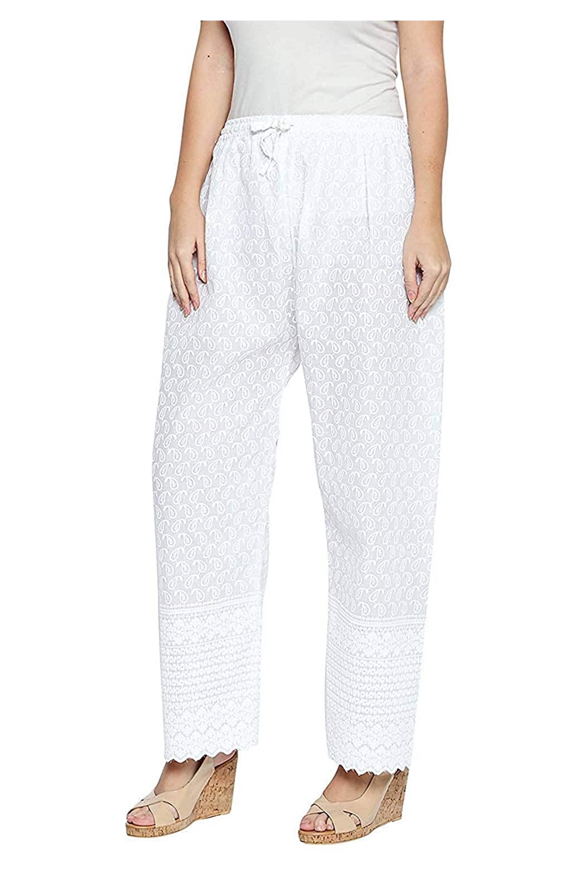 TNQ - White Cotton Women's Palazzo ( Pack of 1 ) TNQ - White Cotton Women's Palazzo ( Pack of 1 )