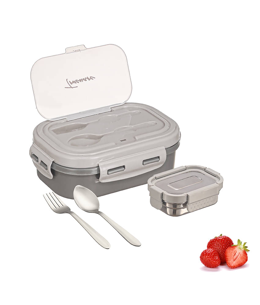     			Trueware Picaso Insulated Plastic & Stainless Steel School Lunch Boxes 2 - Container ( Pack of 1 )