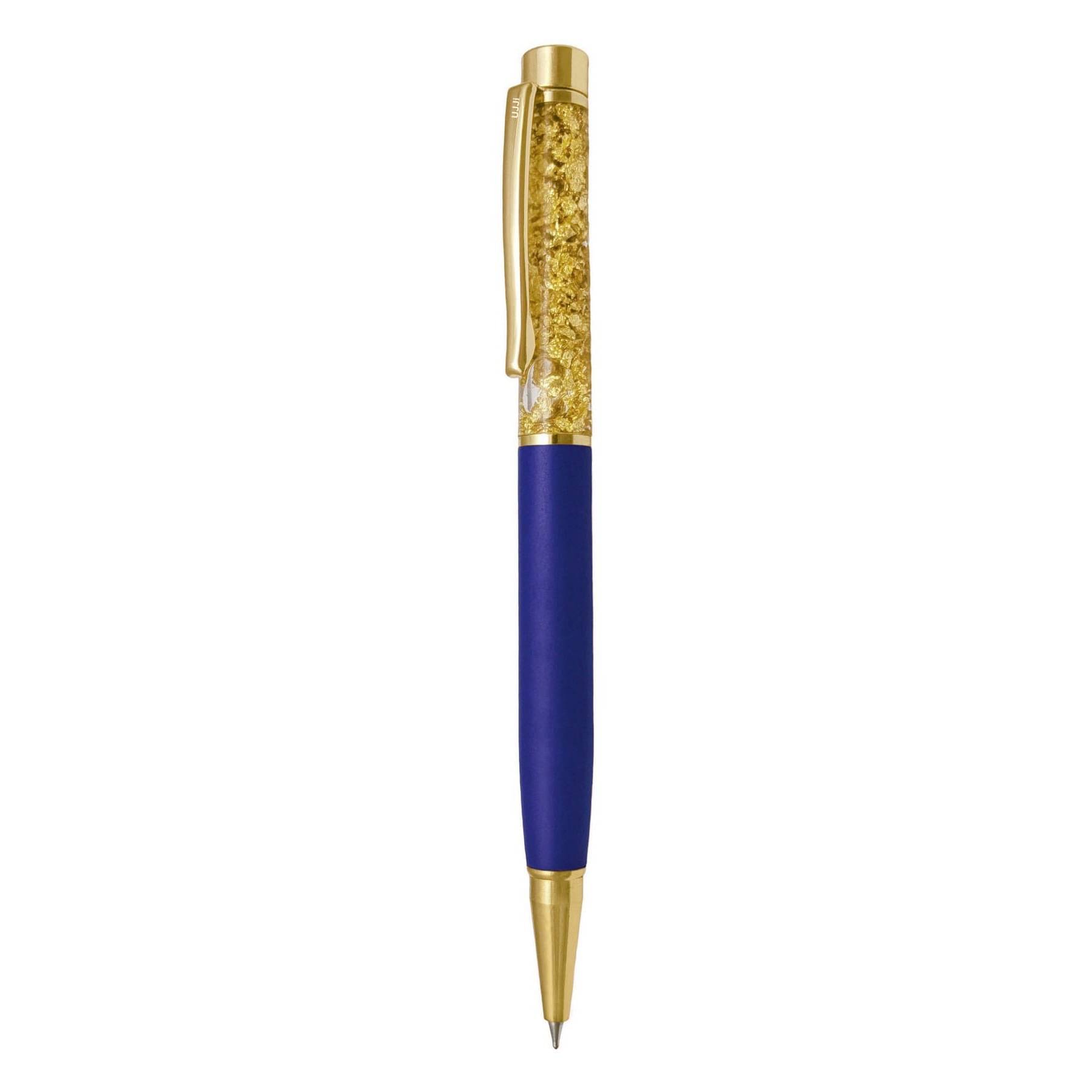     			UJJi Matte Finish Zari Gold Blue Colour Part Ball Pen