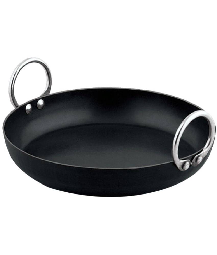     			Veer Iron Cookware Shallow Kadhai, (1) L, 2 mm Thickness