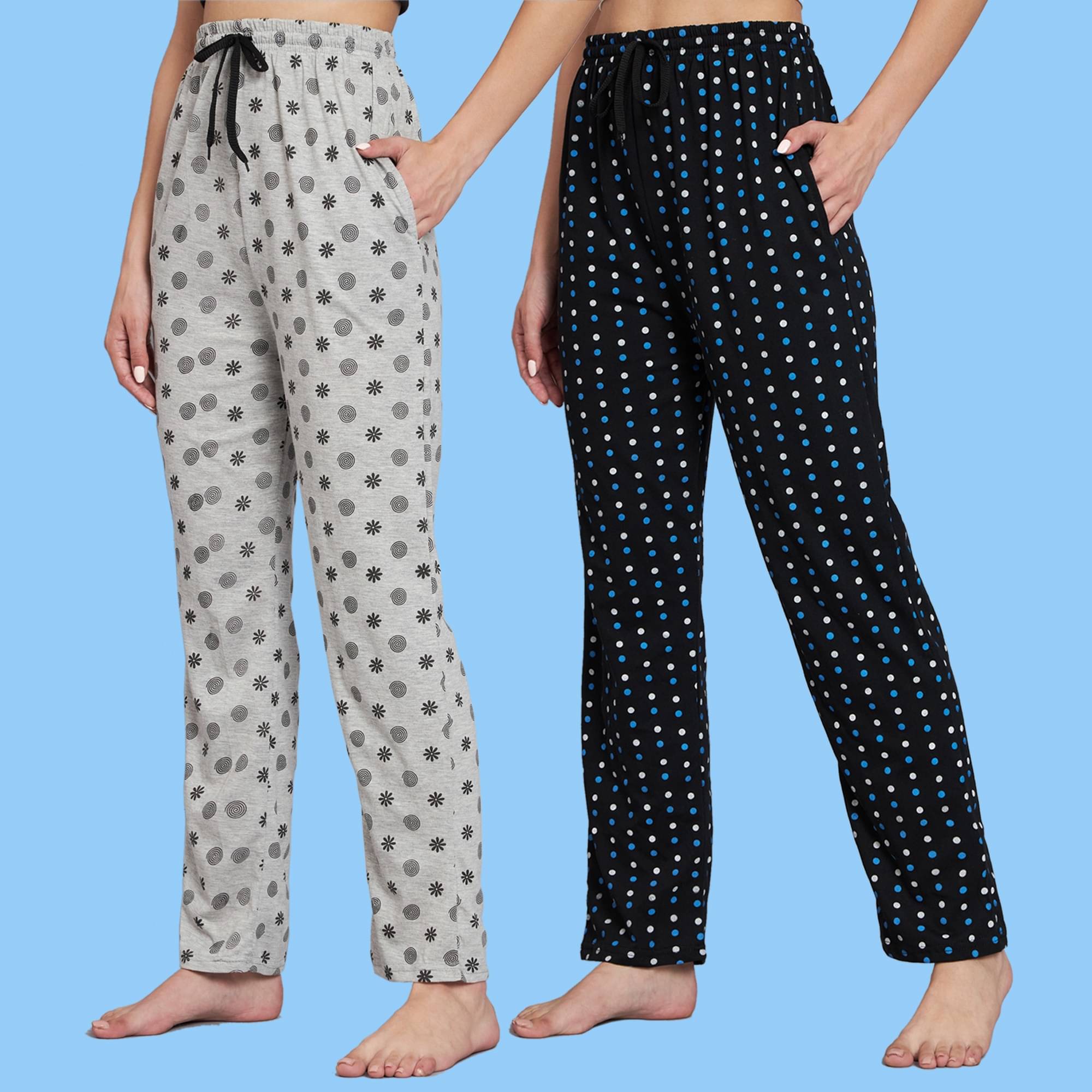     			ZEPPI Multicolor Cotton Women's Nightwear Pyjama ( Pack of 2 )