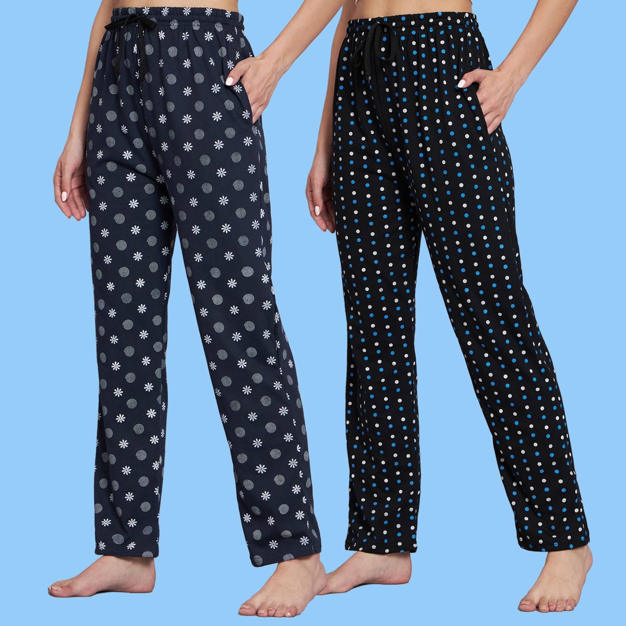     			ZEPPI Multicolor Cotton Women's Nightwear Pyjama ( Pack of 2 )