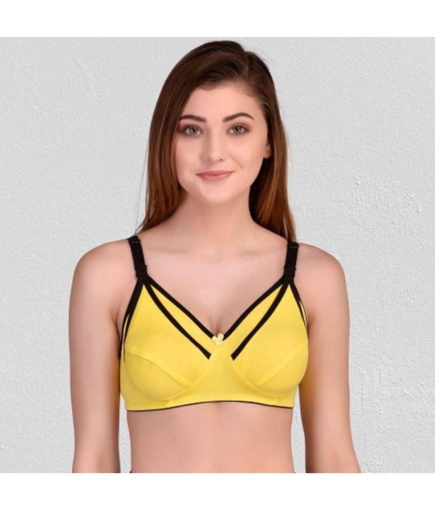 Zourt - Yellow Cotton Solid Women's Maternity Bra ( Pack of 1 ) Zourt - Yellow Cotton Solid Women's Maternity Bra ( Pack of 1 )