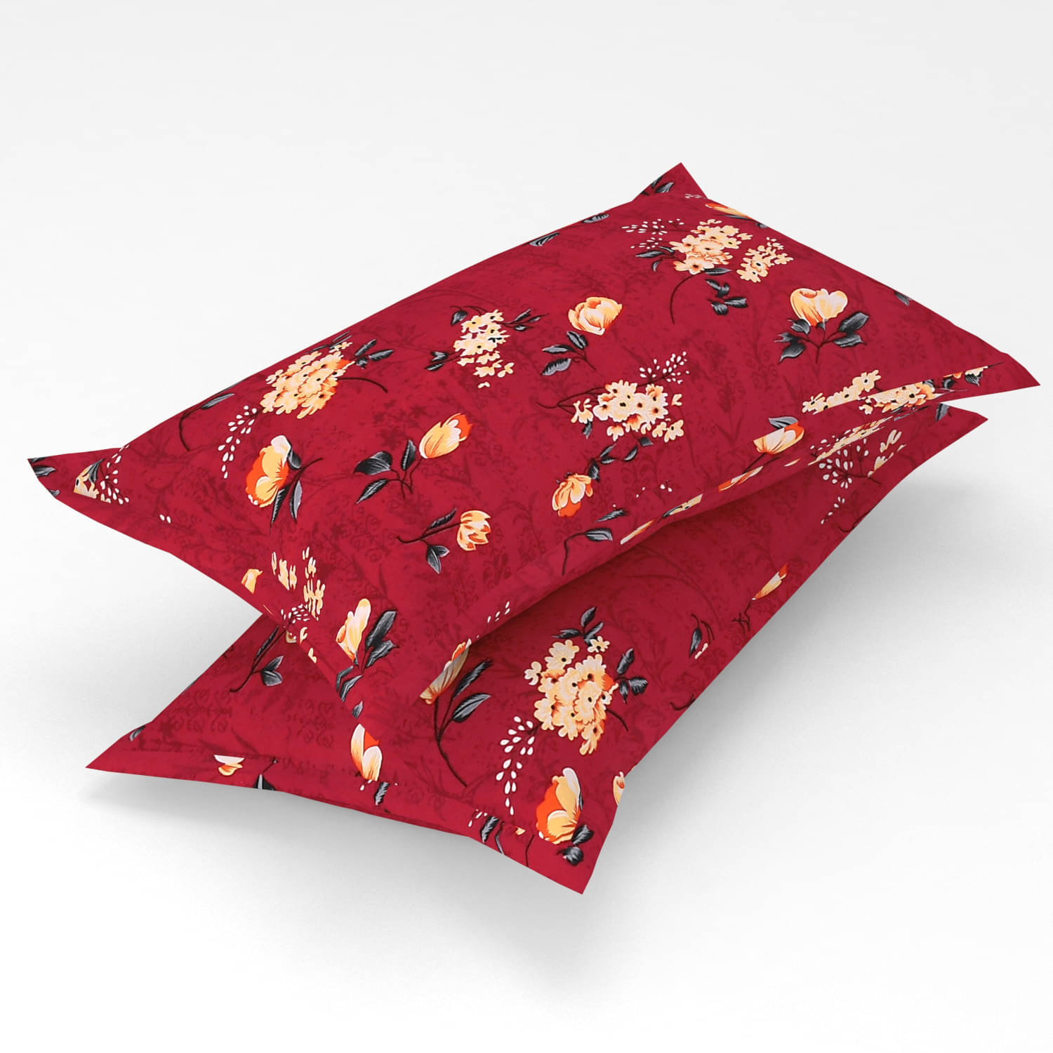 gharsaaz - Pack of 2 Poly Cotton Floral Standard Size Pillow Cover ( 68.58 cm(27) x 43.18 cm(17) ) - Multi gharsaaz - Pack of 2 Poly Cotton Floral Standard Size Pillow Cover ( 68.58 cm(27) x 43.18 cm(17) ) - Multi