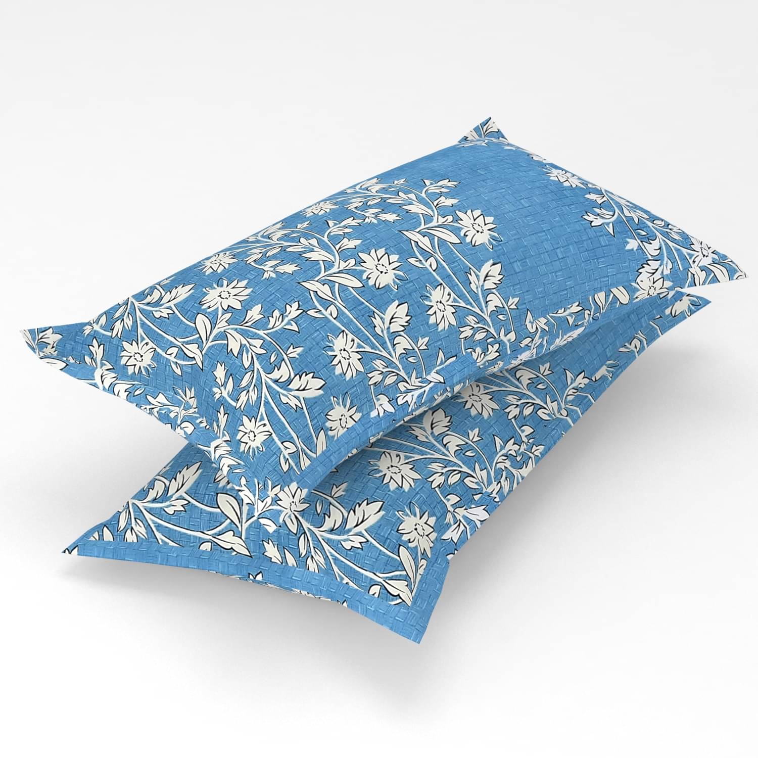 gharsaaz - Pack of 2 Poly Cotton Floral Standard Size Pillow Cover ( 68.58 cm(27) x 43.18 cm(17) ) - Multi gharsaaz - Pack of 2 Poly Cotton Floral Standard Size Pillow Cover ( 68.58 cm(27) x 43.18 cm(17) ) - Multi
