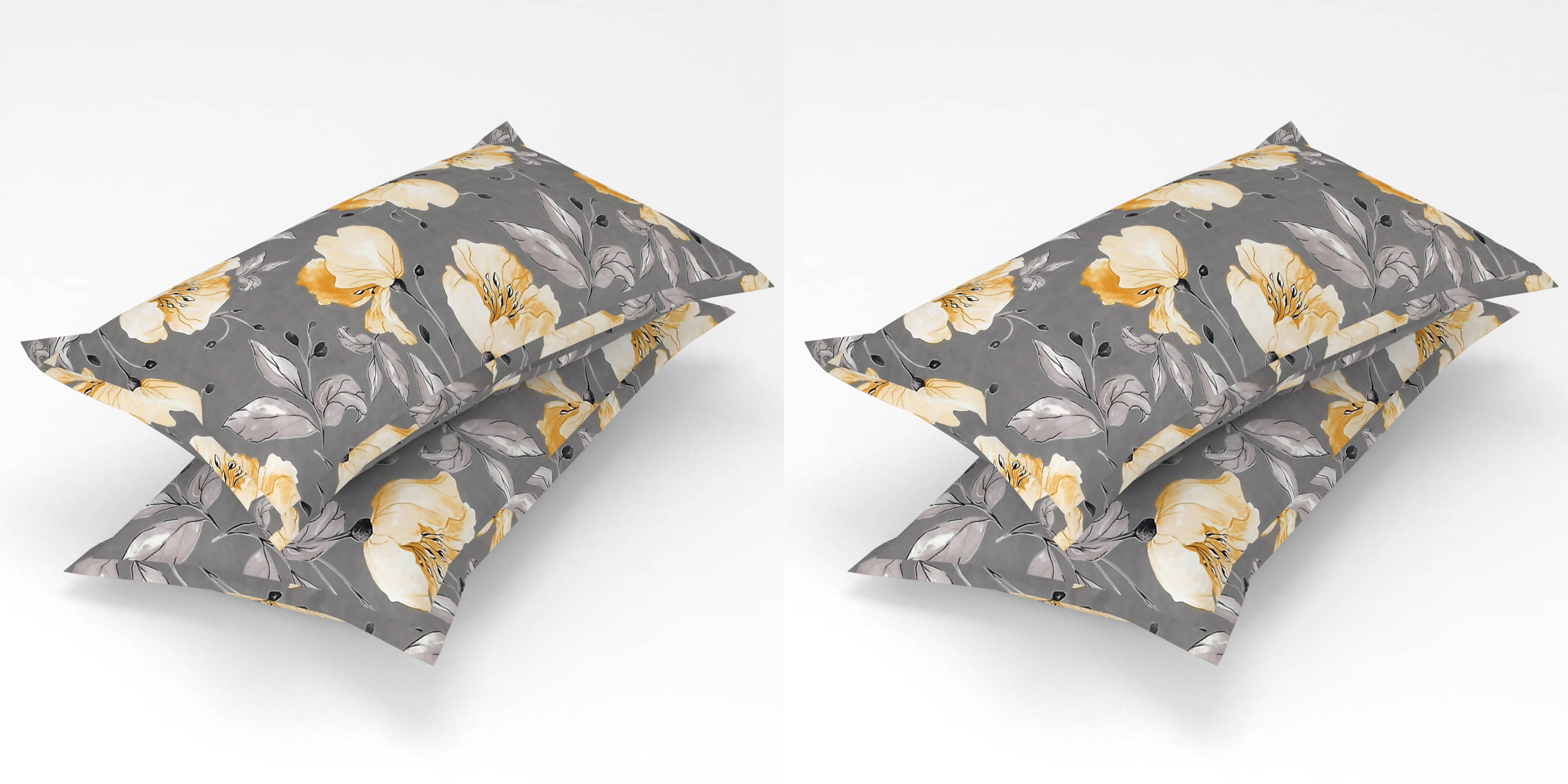 gharsaaz - Pack of 4 Poly Cotton Floral Standard Size Pillow Cover ( 68.58 cm(27) x 43.18 cm(17) ) - Multi     			gharsaaz - Pack of 4 Poly Cotton Floral Standard Size Pillow Cover ( 68.58 cm(27) x 43.18 cm(17) ) - Multi