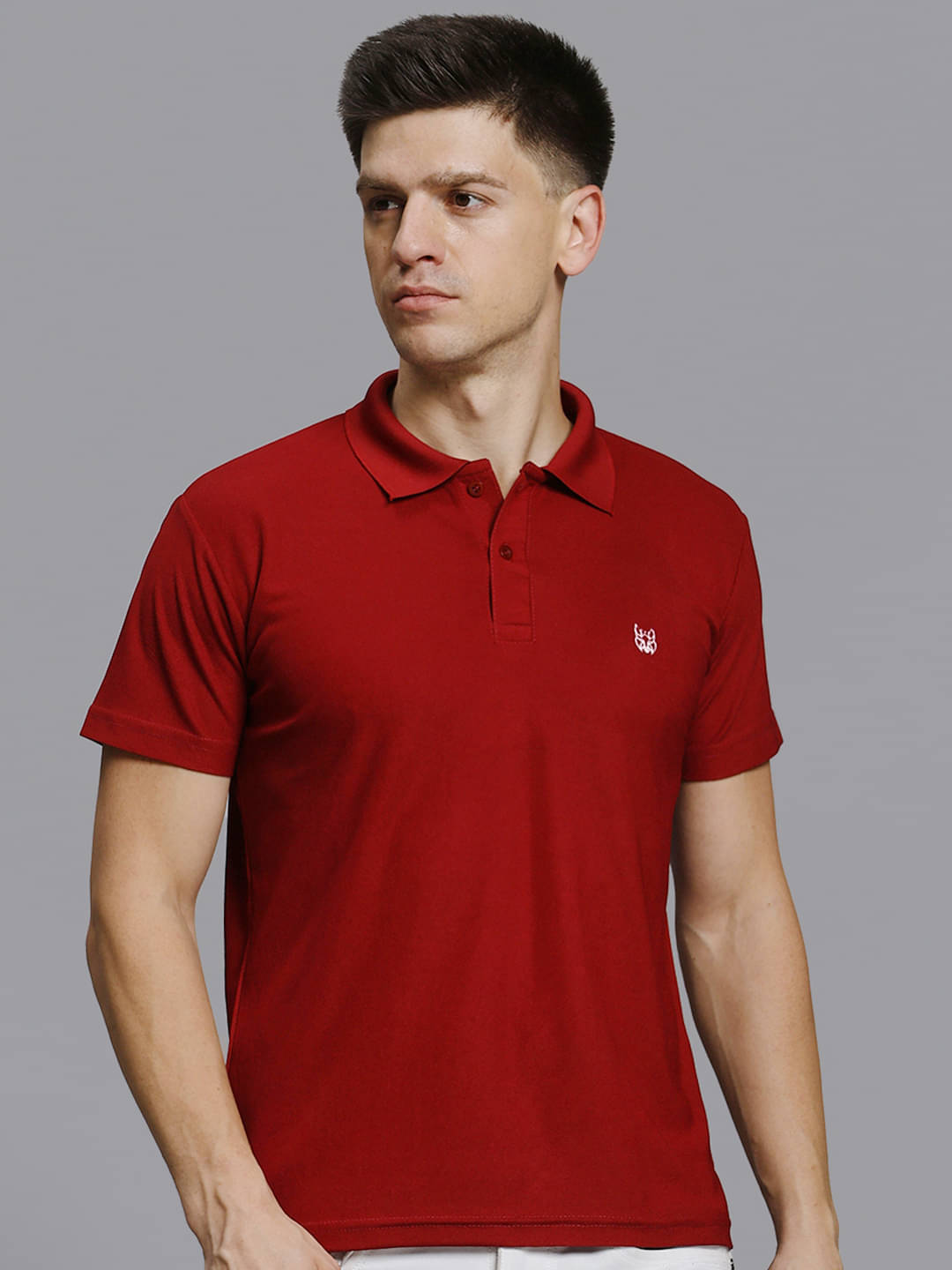     			stelvin Pack of 1 Cotton Blend Regular Fit Solid Half Sleeves Men's Polo T Shirt ( Maroon )