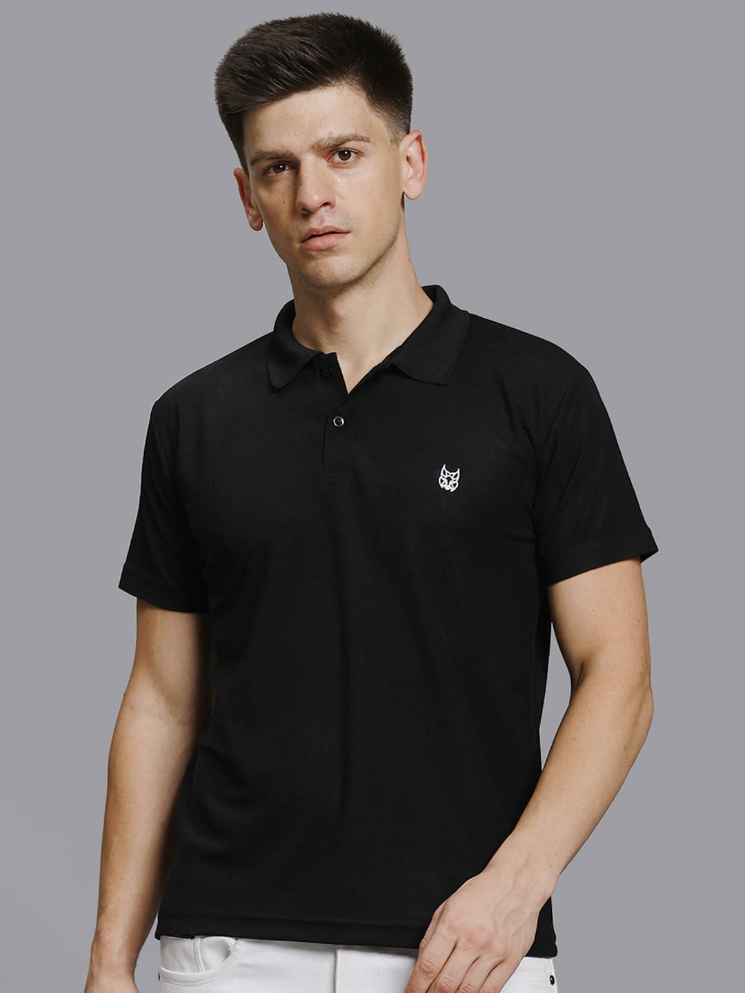 stelvin Pack of 1 Cotton Blend Regular Fit Solid Half Sleeves Men's Polo T Shirt ( Black )     			stelvin Pack of 1 Cotton Blend Regular Fit Solid Half Sleeves Men's Polo T Shirt ( Black )