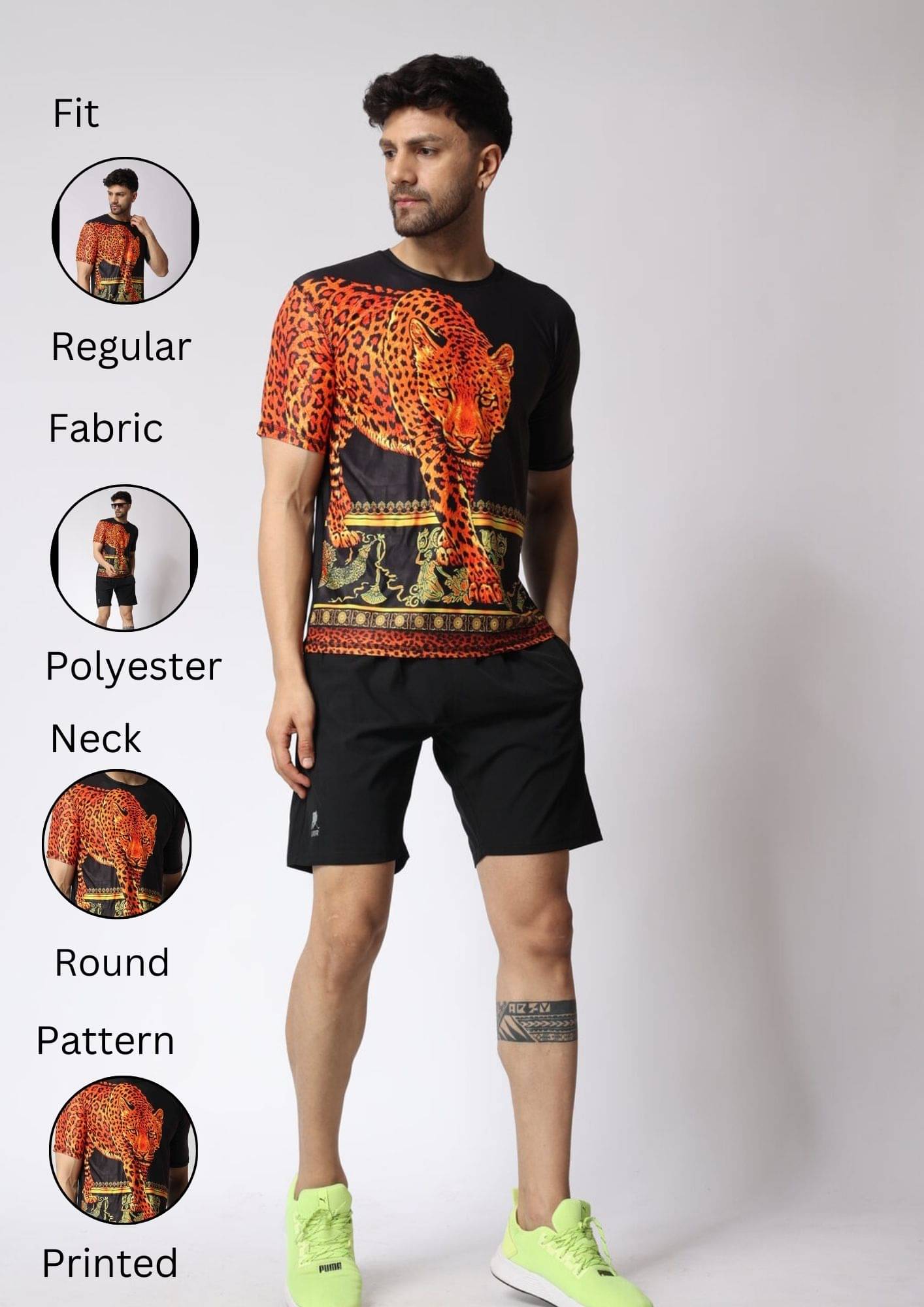     			yellow tree Men Polyester Regular Fit Printed T-Shirt ( Multicolor )