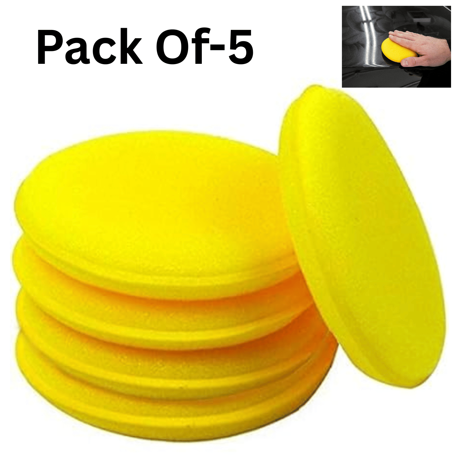     			Aksmit Car Polish Sponge Foam Applicator 10cm Durable Washable Ultra-Soft for Bikes Car Pack of-5