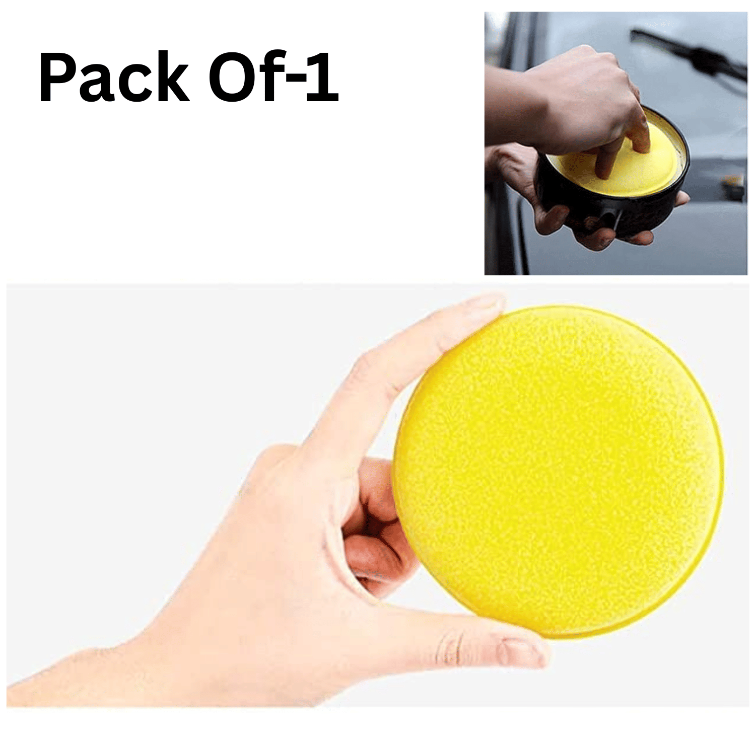     			Aksmit Car Polish Sponge Multipurpose Car Foam Wax Applicator Polish Pad Soft Car Clean Wax Sponge Used for Detailing Polish for Bike and Car Dashboard Round Pads - Pack of (1)