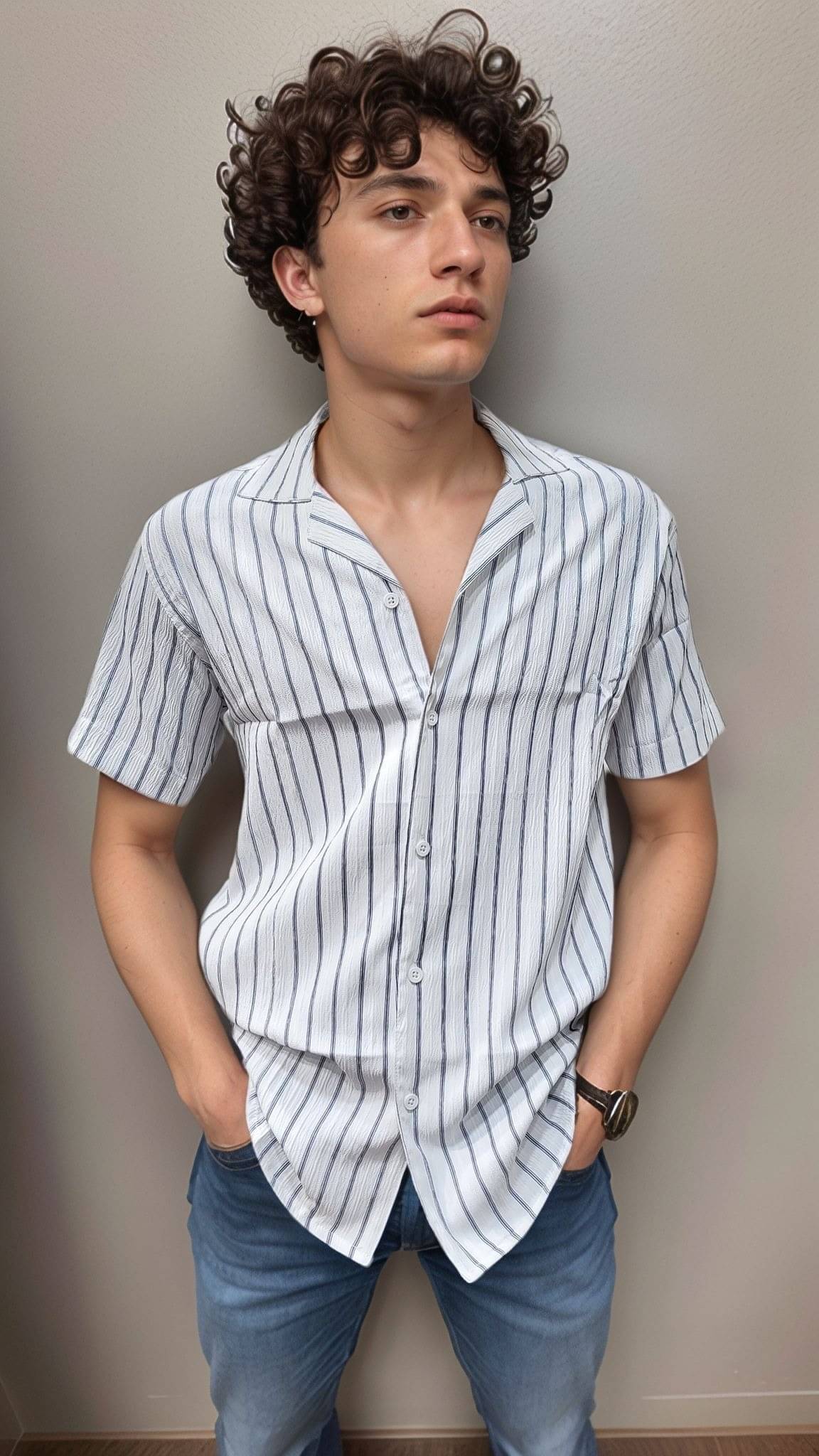     			Buscott Elastane Regular Fit Striped Half Sleeves Men's Casual Shirt - Blue ( Pack of 1 )