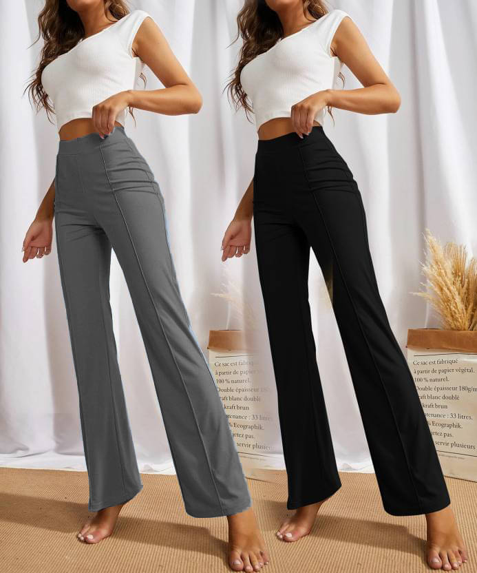     			CITYTALK Women Knitted Formal Pants ( Dark Grey,Black )