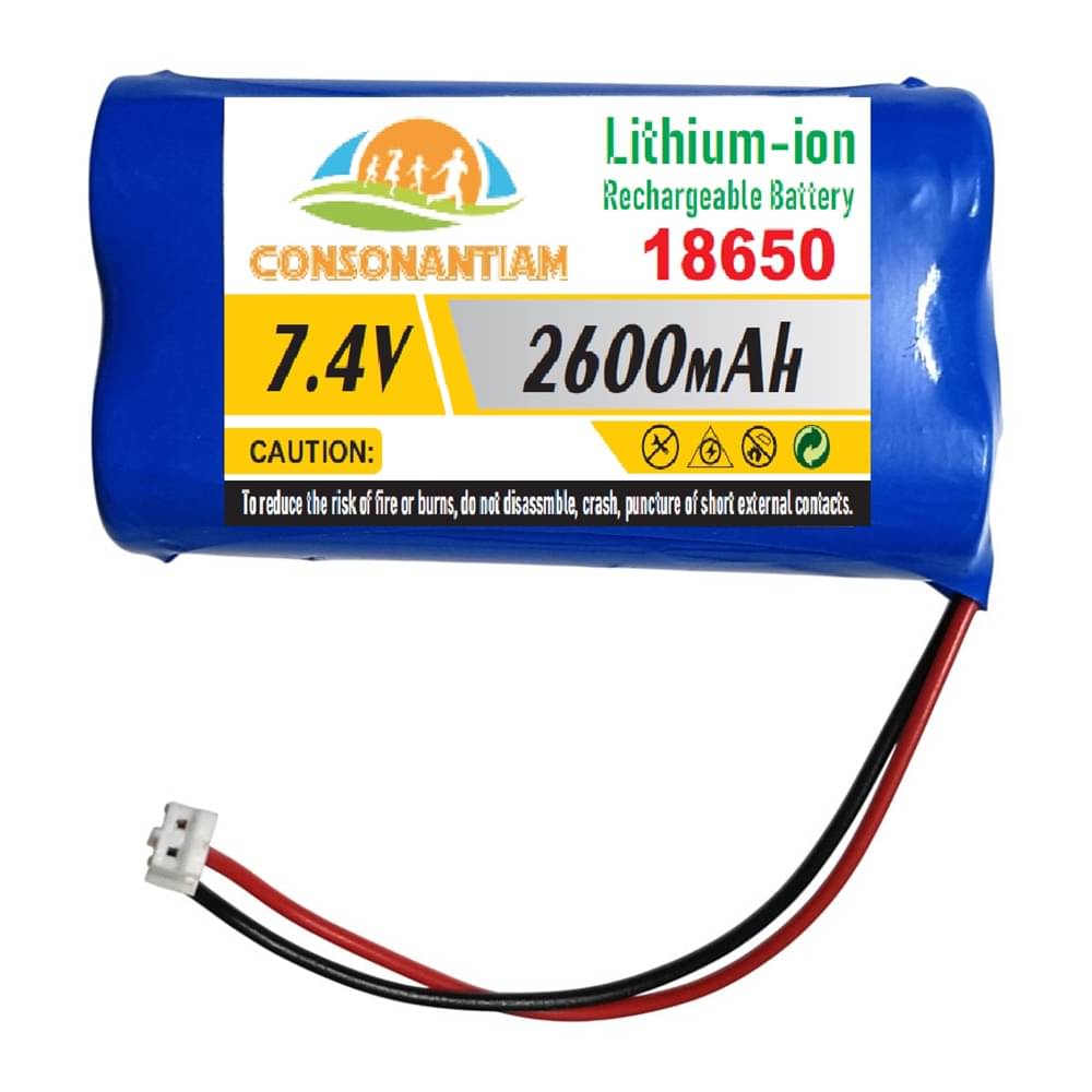 CONSONANTIAM 7.4 Volt 2600 mAH Lithium Ion Cell Battery Pack Rechargeable Battery Pack with JST 2.0 Jack Multiple Use in Toy, Game, Student Project Etc. DIY KIT (7.4-Volt-1-PC) CONSONANTIAM 7.4 Volt 2600 mAH Lithium Ion Cell Battery Pack Rechargeable Battery Pack with JST 2.0 Jack Multiple Use in Toy, Game, Student Project Etc. DIY KIT (7.4-Volt-1-PC)