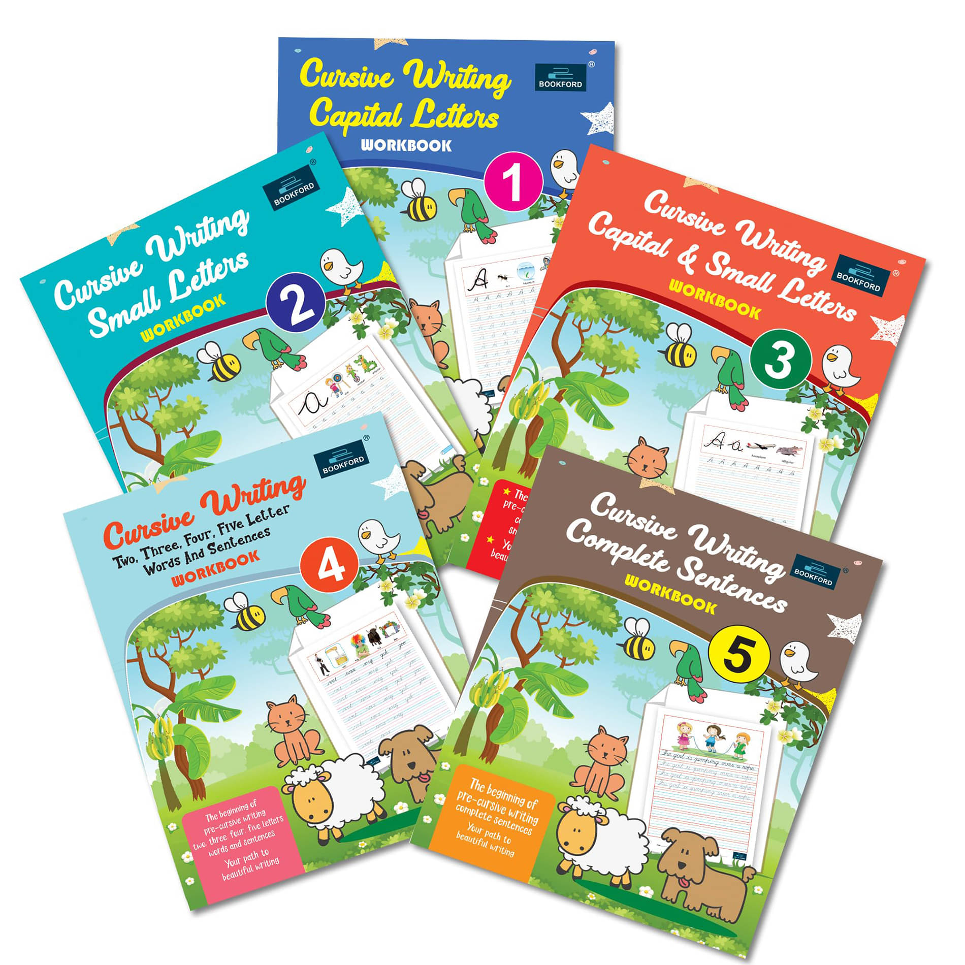 Cursive Writing Books for Kids (Set of 5) - Spark Creativity and Language Skills BOOK FORD Cursive Writing Books for Kids (Set of 5) - Spark Creativity and Language Skills BOOK FORD