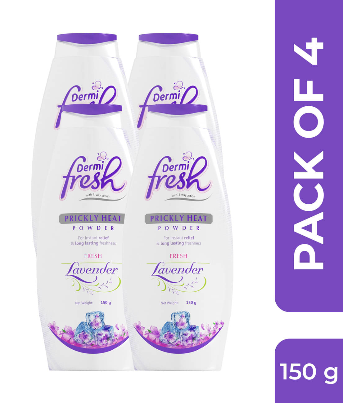     			DERMIFRESH Lavender Fragrance Talc 150 gm Pack of 4