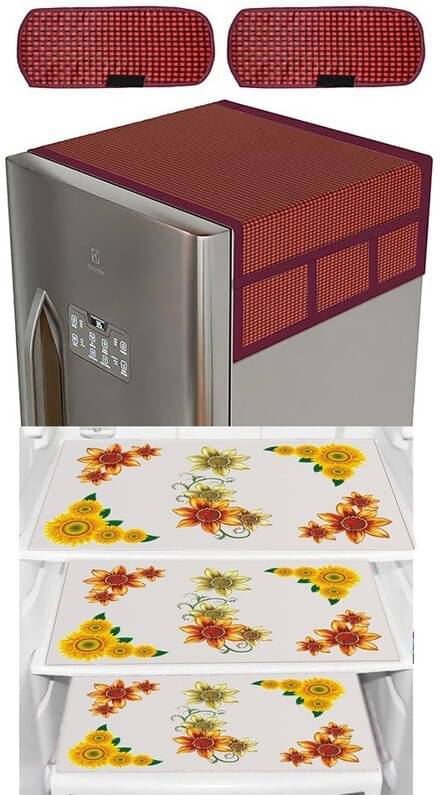     			DPA Collection PVC Abstract Printed Fridge Covers ( 44 29 ) Pack of 1 - Yellow