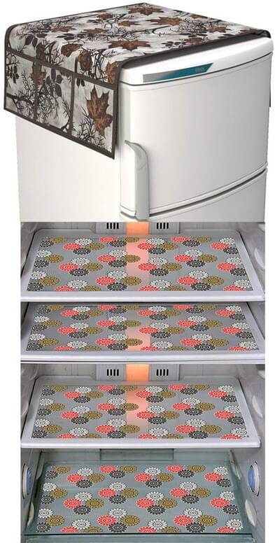     			DPA Collection PVC Abstract Printed Fridge Covers ( 44 29 ) Pack of 1 - Multicolor