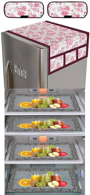     			DPA Collection PVC Abstract Printed Fridge Covers ( 44 29 ) Pack of 1 - Yellow