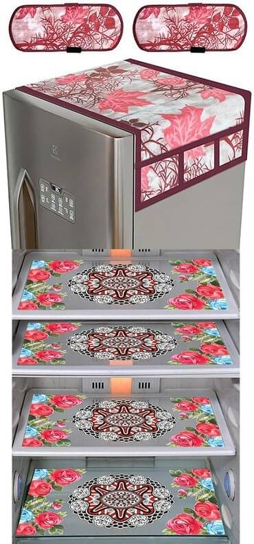 DPA Collection PVC Abstract Printed Fridge Covers ( 44 29 ) Pack of 1 - Pink DPA Collection PVC Abstract Printed Fridge Covers ( 44 29 ) Pack of 1 - Pink