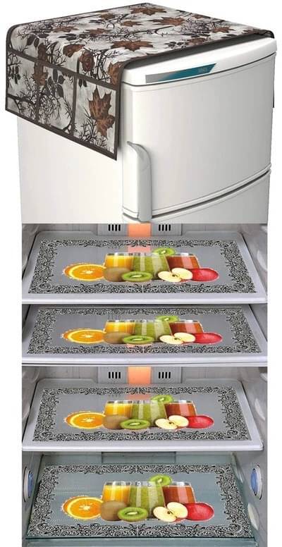 DPA Collection PVC Abstract Printed Fridge Covers ( 44 29 ) Pack of 1 - Yellow DPA Collection PVC Abstract Printed Fridge Covers ( 44 29 ) Pack of 1 - Yellow
