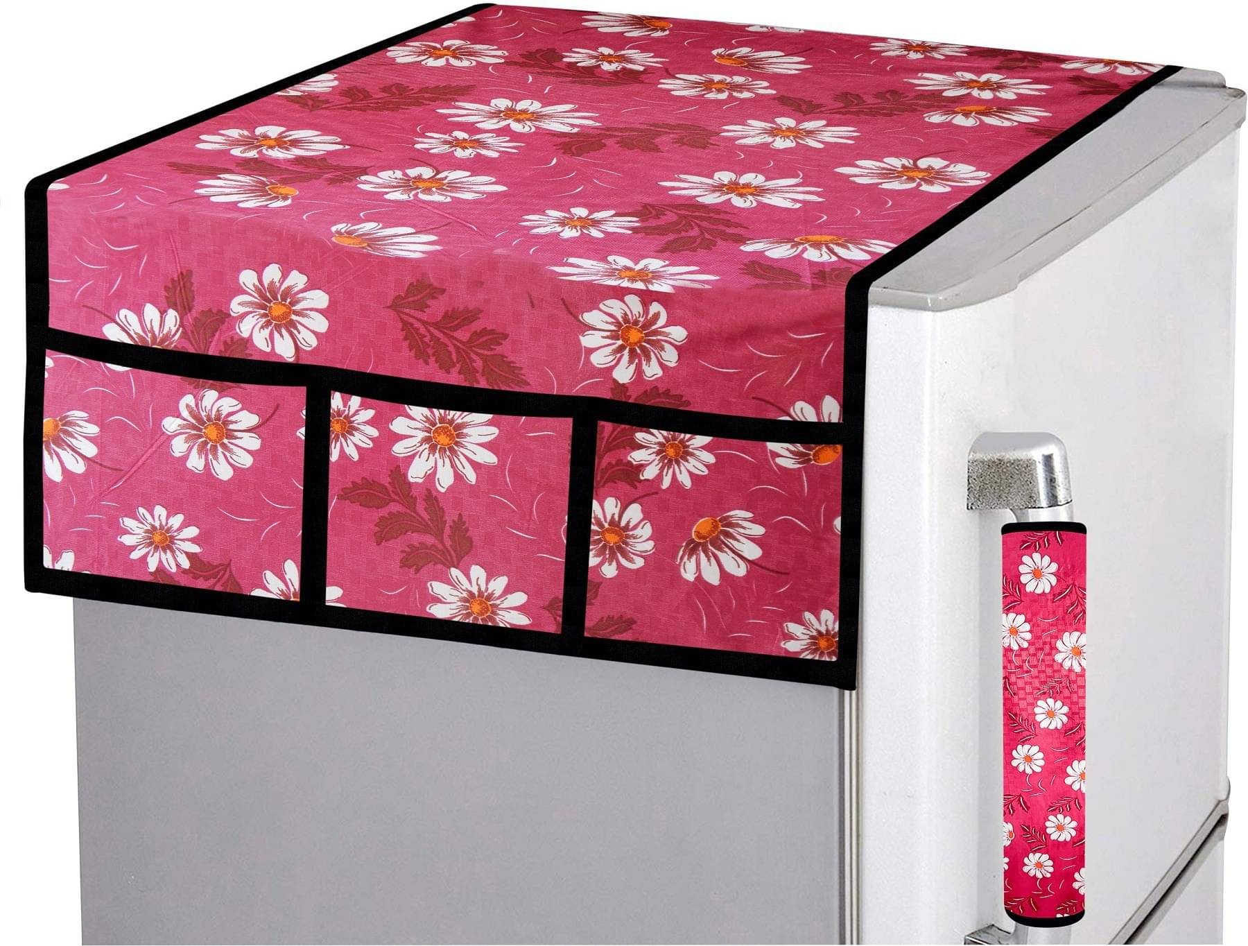     			DPA Collection PVC Abstract Printed Fridge Covers ( 44 29 ) Pack of 2 - Pink