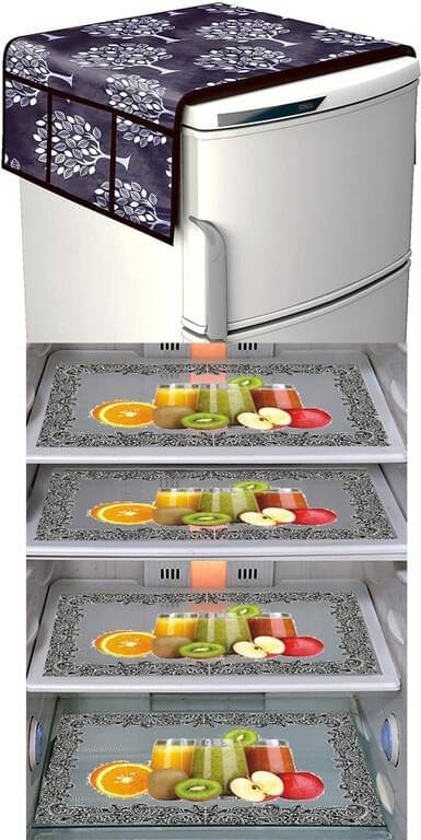 DPA Collection PVC Abstract Printed Fridge Covers ( 44 29 ) Pack of 1 - Black     			DPA Collection PVC Abstract Printed Fridge Covers ( 44 29 ) Pack of 1 - Black
