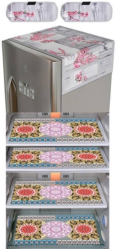     			DPA Collection PVC Abstract Printed Fridge Covers ( 44 29 ) Pack of 1 - Multicolor