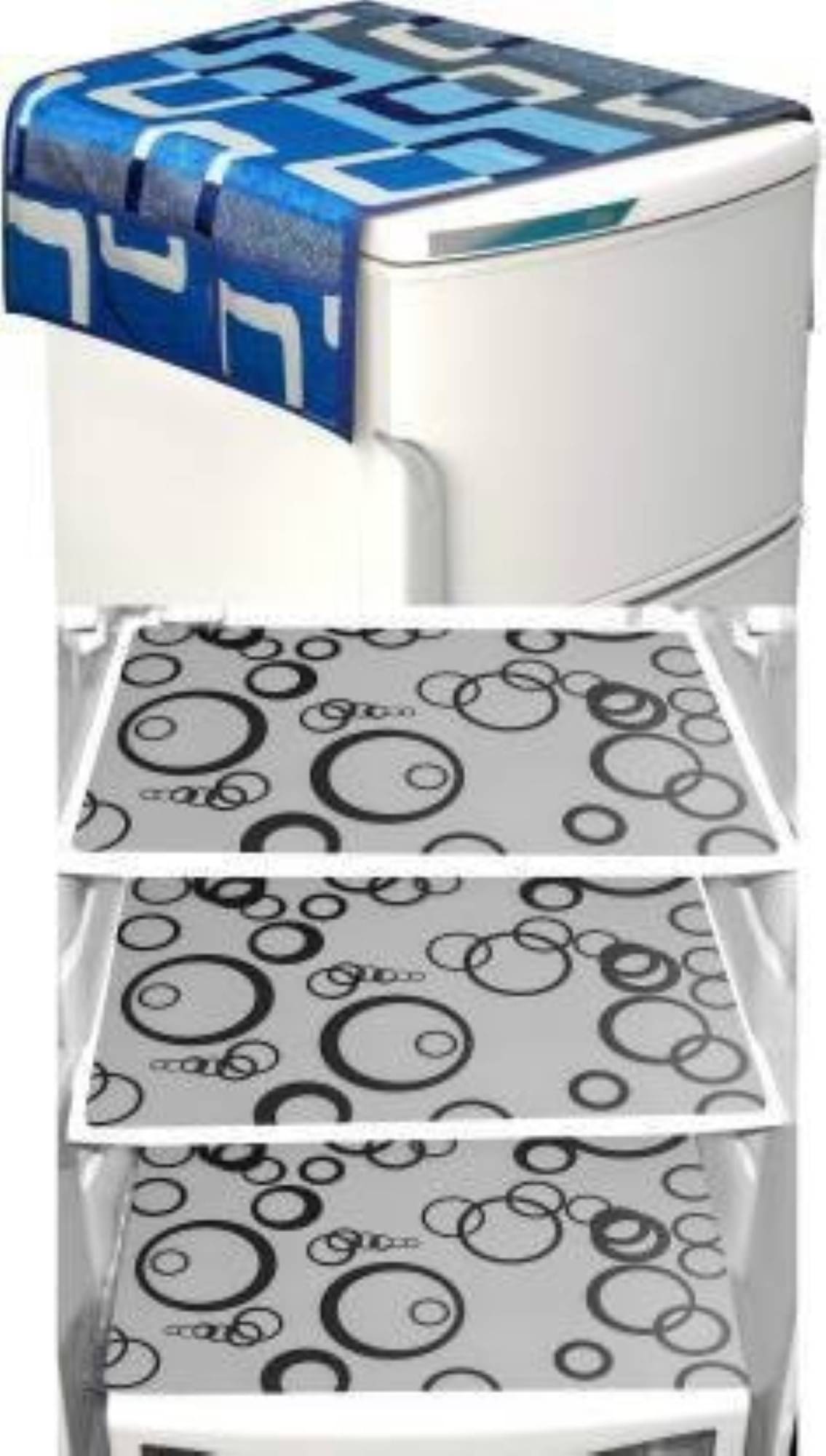     			DPA Collection PVC Abstract Printed Fridge Covers ( 44 29 ) Pack of 4 - Multicolor