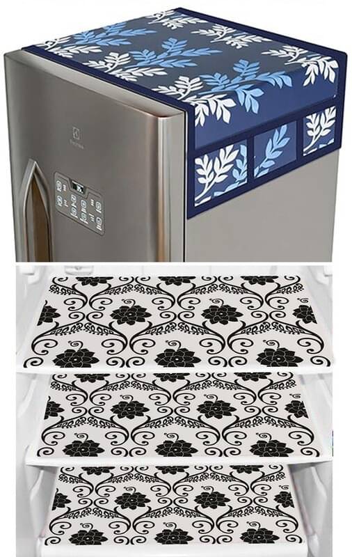 DPA Collection PVC Abstract Printed Fridge Covers ( 44 29 ) Pack of 1 - Black     			DPA Collection PVC Abstract Printed Fridge Covers ( 44 29 ) Pack of 1 - Black