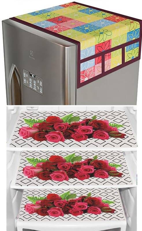 DPA Collection PVC Abstract Printed Fridge Covers ( 44 29 ) Pack of 1 - Maroon DPA Collection PVC Abstract Printed Fridge Covers ( 44 29 ) Pack of 1 - Maroon