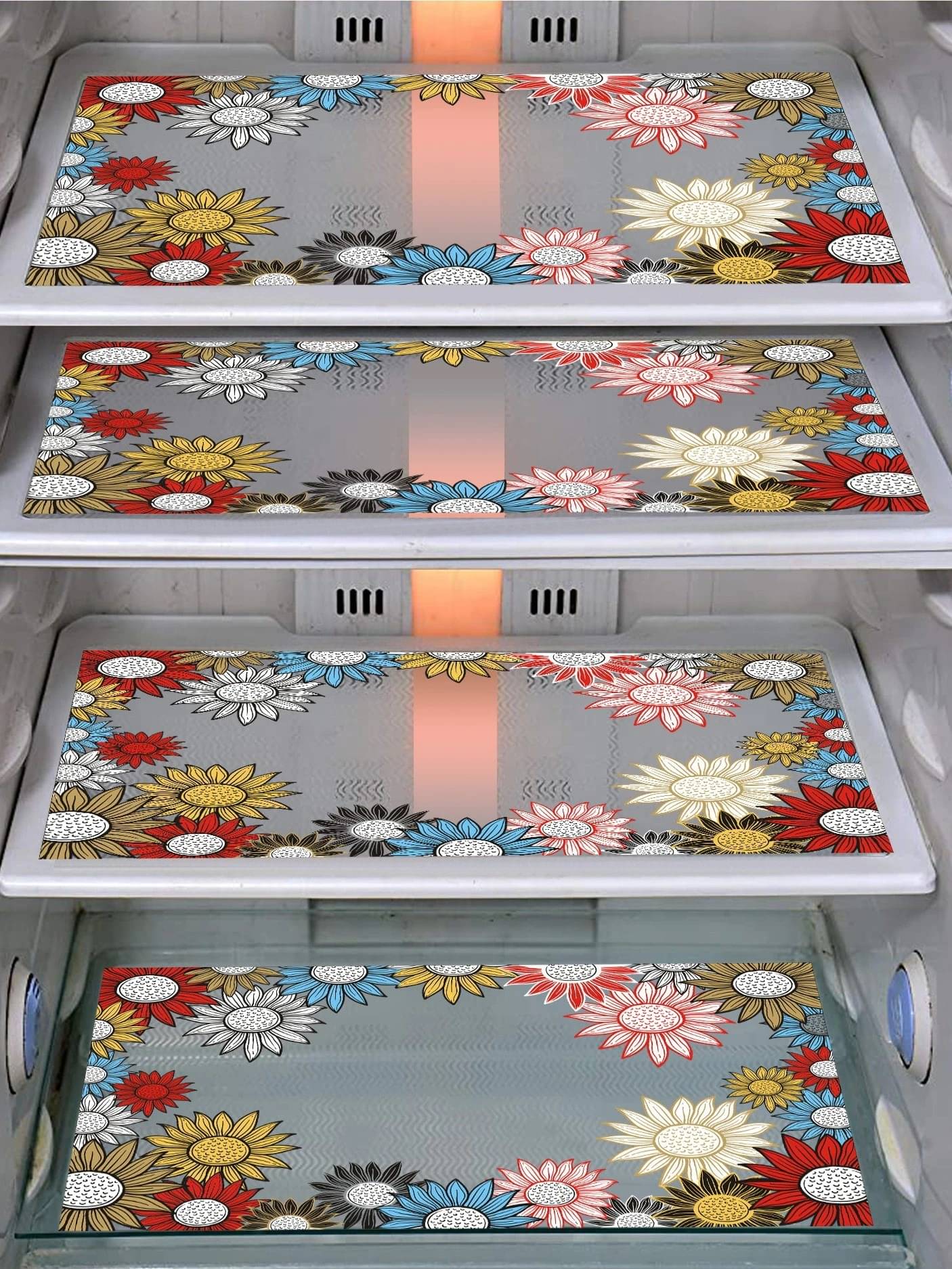 DPA Collection PVC Abstract Printed Fridge Mats ( 44 29 ) Pack of 4 - Multicolor DPA Collection PVC Abstract Printed Fridge Mats ( 44 29 ) Pack of 4 - Multicolor