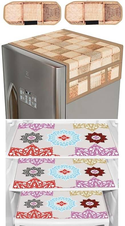 DPA Collection PVC Abstract Printed Fridge Covers ( 44 29 ) Pack of 1 - Purple DPA Collection PVC Abstract Printed Fridge Covers ( 44 29 ) Pack of 1 - Purple